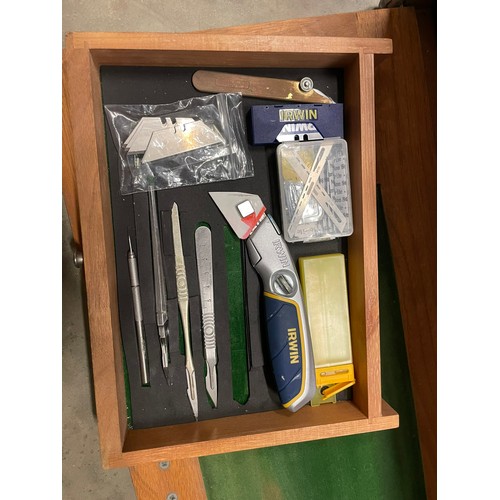 415 - A large precision Model Maker's toolkit comprising purpose built wooden drawer unit and all contents... 