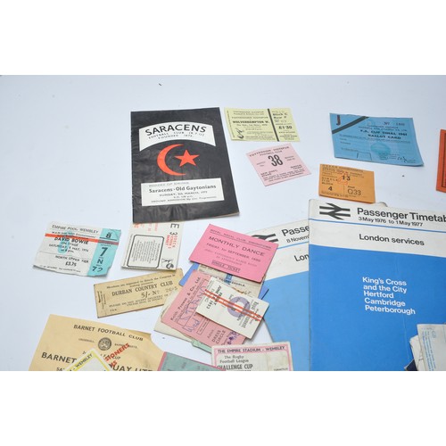 431 - An interesting collection of ticket stubs and general transport memorabilia comprising event tickets... 