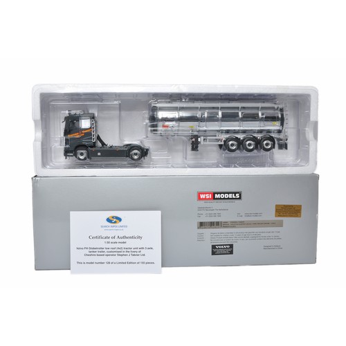 846 - WSI 1/50 diecast model truck issue comprising Volvo Tanker Trailer in the livery of S Tabner. Limite... 