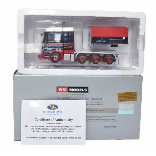 850 - WSI 1/50 diecast model truck issue comprising Mercedes Titan Gigaspace in the livery of GCS Johnson.... 