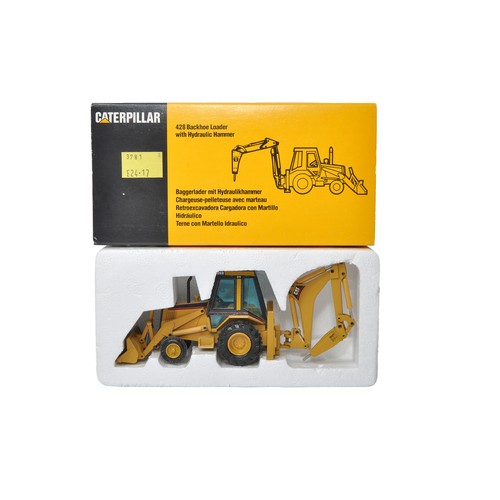 887 - NZG 1/50 Diecast Model Construction issue comprising No. 378/1 CAT 428 Backhoe Loader with Hammer. L... 