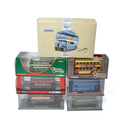 1051 - A group of 8 Bus and Transport diecast model vehicles from Corgi. Various themes, routes and company... 