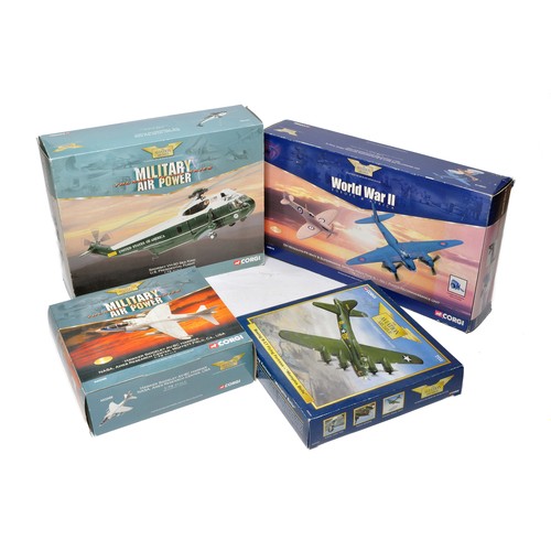 1070 - A group of four diecast model aircraft from Corgi including Hawker Siddeley Harrier, Sikorsky Sea Ki... 