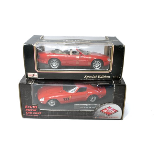 1071 - Duo of 1/18 diecast model cars from Maisto and Guitoy comprising Ferrari and Jaguar. Look to be with... 