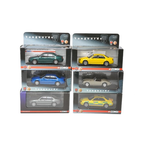 1082 - A group of six Vanguards 1/43 diecast model car issues, all MG Classic Cars as shown. Excellent in b... 