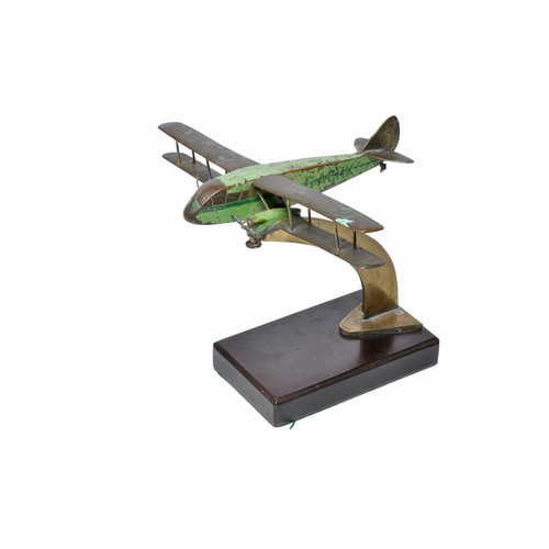 1117 - An unusual approx 1/72 Bronze Model Aircraft of the De Havilland Rapide. Mounted on to stand and pli... 