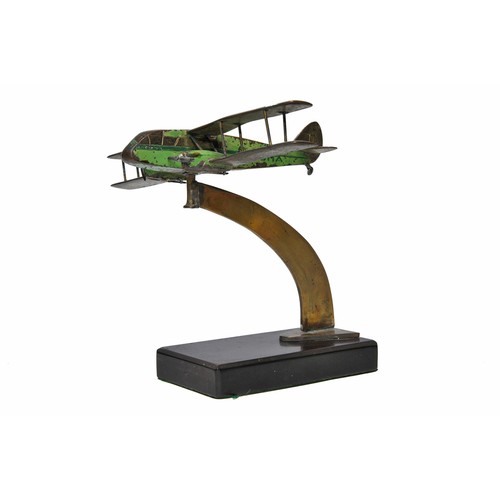 1117 - An unusual approx 1/72 Bronze Model Aircraft of the De Havilland Rapide. Mounted on to stand and pli... 