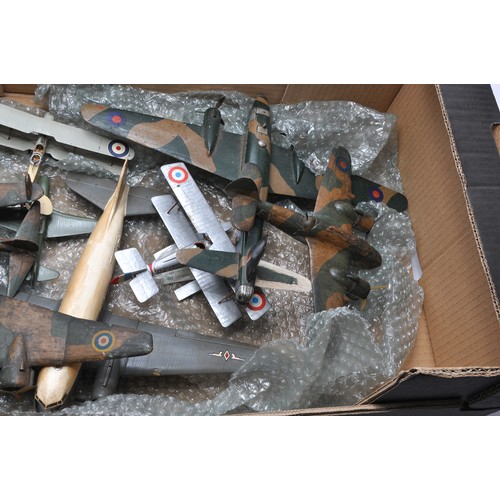 1122 - A quantity of hand built model aircraft, mostly 1/72 scale comprising various military issues as sho... 