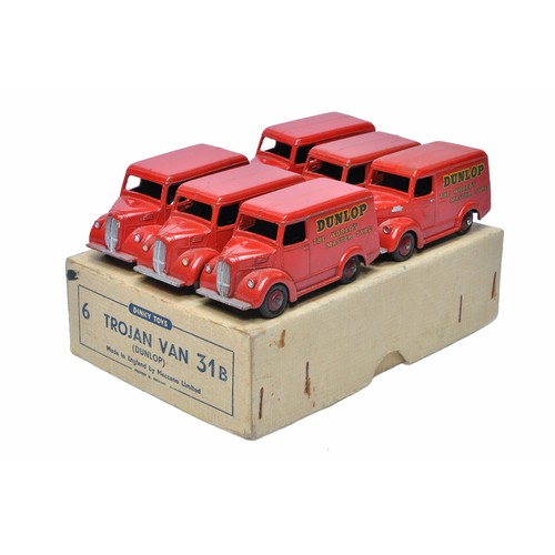 1146 - Dinky Toys No. 31B Dunlop Trojan Van trade box comprising six issues. Generally good to very good, s... 