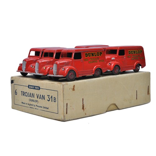 1146 - Dinky Toys No. 31B Dunlop Trojan Van trade box comprising six issues. Generally good to very good, s... 