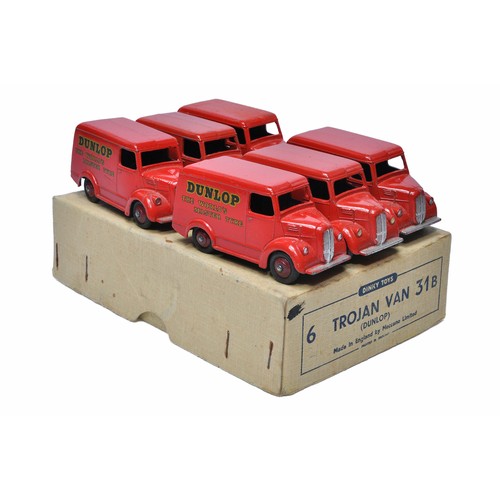 1146 - Dinky Toys No. 31B Dunlop Trojan Van trade box comprising six issues. Generally good to very good, s... 