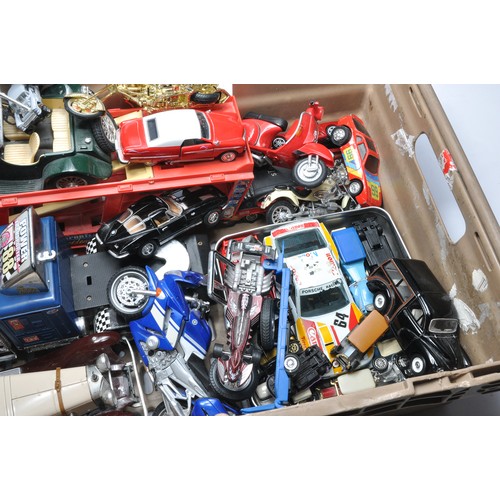 1158 - A tray of general loose diecast models (several with broken or missing parts) including American the... 