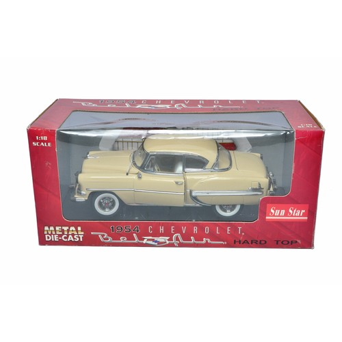 1159 - Sunstar 1/18 diecast model car comprising 1954 Chevrolet Bel Air Hard Top. Good, a few marks. In Ori... 