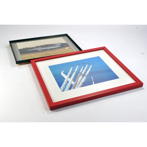 1188 - A duo of framed aircraft photographic prints, one depicting the Red Arrows. The other is the BAE EAP... 