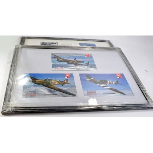 1189 - A duo of Large Framed Aircraft Montages featuring the battle of Britain memorial flight.