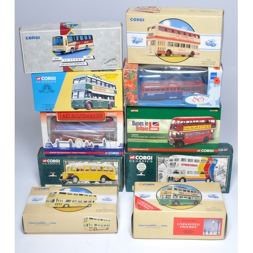 72 - Corgi diecast model bus issues comprising ten mostly 1/50 series issues as shown including. With ori... 