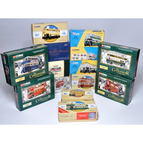 74 - Corgi diecast model bus issues comprising fourteen mostly 1/50 series issues as shown. With original... 