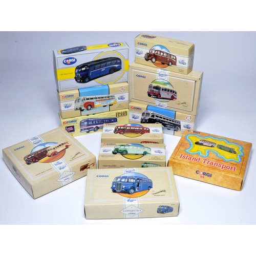 81 - Corgi diecast model bus issues comprising eleven mostly 1/50 series issues as shown. With original b... 