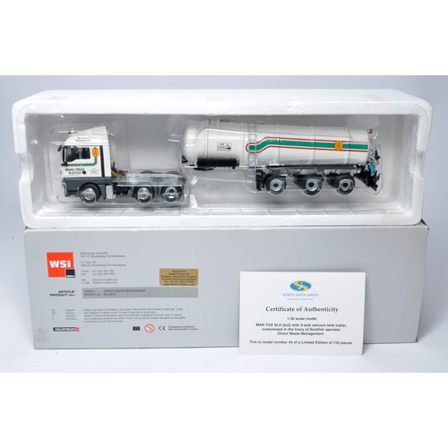 88 - WSI 1/50 diecast model truck issue comprising Man TGX XLX 6x2 with 3-axle vacuum tank trailer in the... 