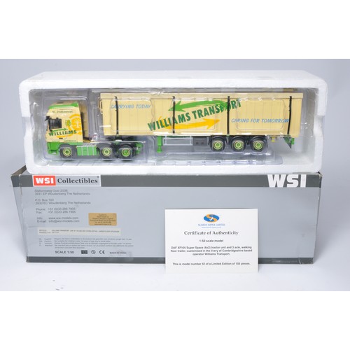 91 - WSI 1/50 diecast model truck issue comprising Limited Edition 42/105 DAF XF105 Super Space 6x2 tract... 