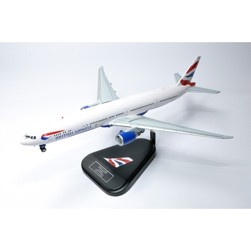 101 - Bravo Delta Boeing 777-336ER British Airways Model Aircraft on stand as shown.