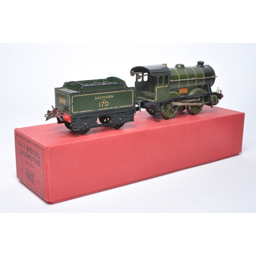 353 - Hornby O Gauge Model Railway comprising No. 1 Special Locomotive, Southern 179 with tender. Displays... 