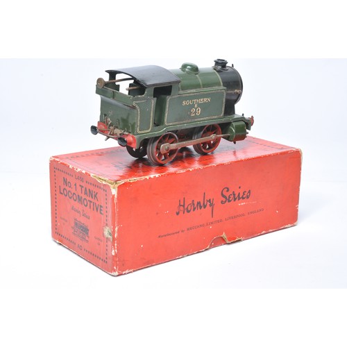 356 - Hornby O Gauge Model Railway comprising No. 1 Tank Locomotive, Southern, No. 29. Displays generally ... 