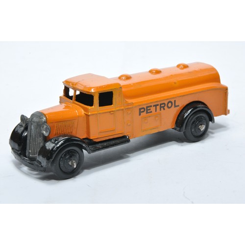 630 - Dinky No. 25d Petrol Tank Wagon. Issue is in orange, with thick 'petrol' lettering as shown. Display... 