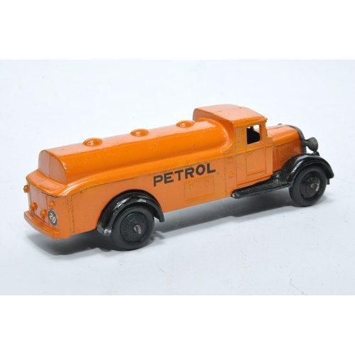 630 - Dinky No. 25d Petrol Tank Wagon. Issue is in orange, with thick 'petrol' lettering as shown. Display... 