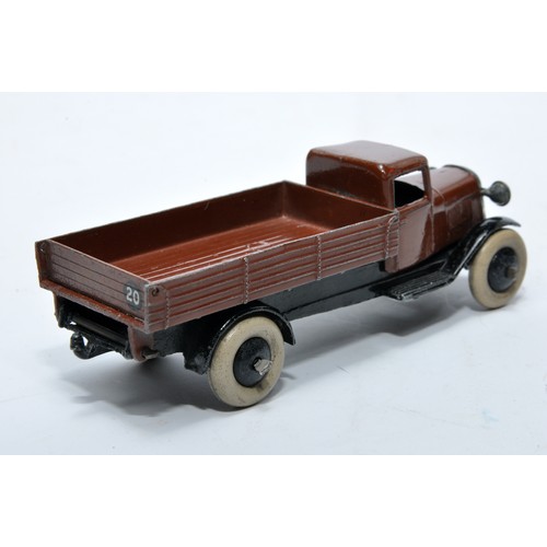 637 - Dinky No. 25e Tipping Wagon. Issue is in dark brown as shown. Open chassis. Displays generally very ... 