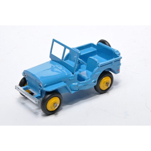 650 - Dinky No. 25j civilian jeep. Issue is in blue, with yellow hubs, as shown. Displays very good to exc... 