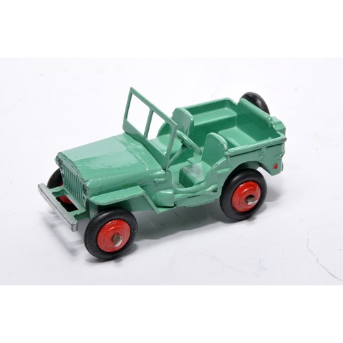 652 - Dinky No. 25j civilian jeep. Issue is in green, with red hubs, as shown. Displays very good, with ve... 