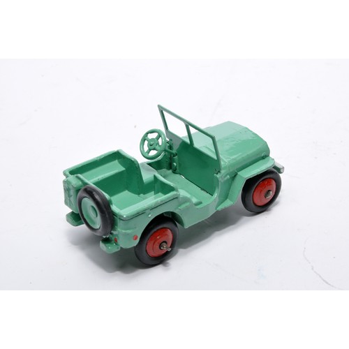 652 - Dinky No. 25j civilian jeep. Issue is in green, with red hubs, as shown. Displays very good, with ve... 