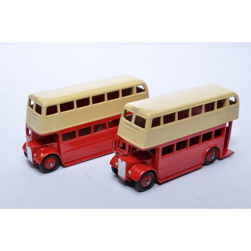 659 - Dinky No. 29c Double Decker Bus. Duo of issues in red and cream as shown (note baseplate variations)... 