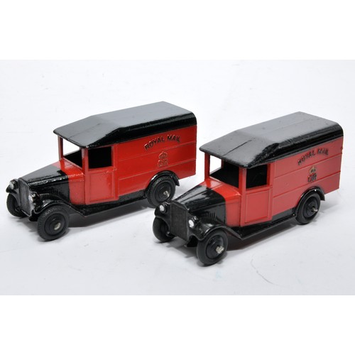 677 - Dinky No. 34b Royal Mail Van. Duo of issues in black and red as shown (note lettering variation). Bo... 