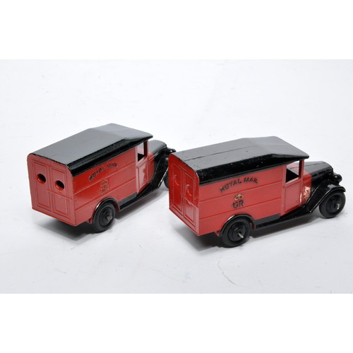 677 - Dinky No. 34b Royal Mail Van. Duo of issues in black and red as shown (note lettering variation). Bo... 