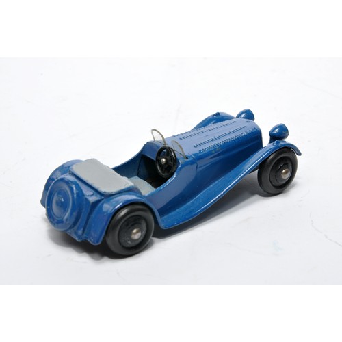 714 - Dinky No. 38f Jaguar SS. Single issue is in dark blue with grey interior, as shown. Displays general... 