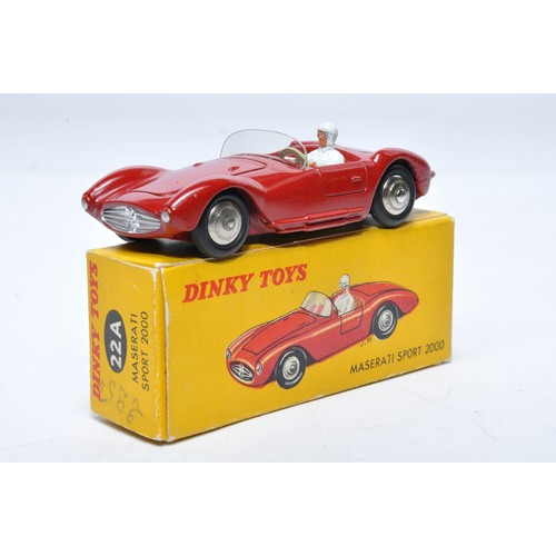 747 - French Dinky No. 22a Maserati Sport 2000. Single issue is in red, with chrome hubs, plus driver, as ... 