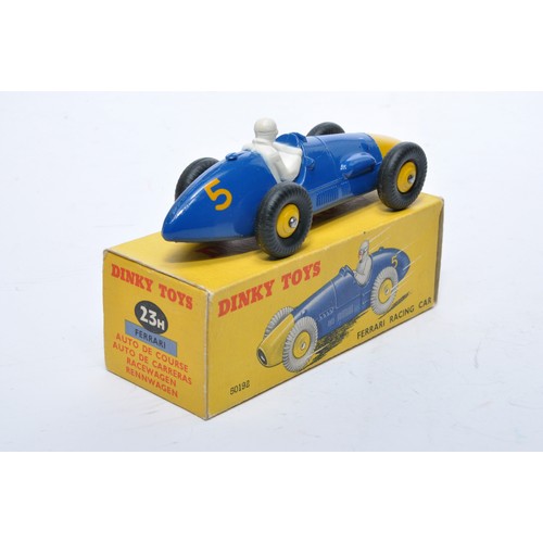 749 - Dinky No. 23h Ferrari Racing Car. Single issue is in blur and yellow, with yellow hubs, RN5, plus dr... 