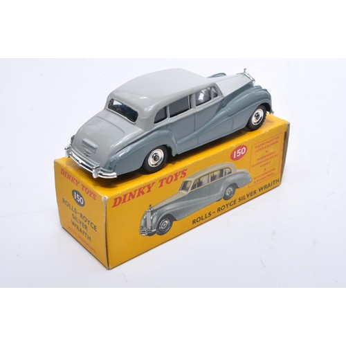 783 - Dinky No. 150 Rolls Royce Silver Wraith. Single issue is two-tone grey, with chrome hubs, as shown. ... 