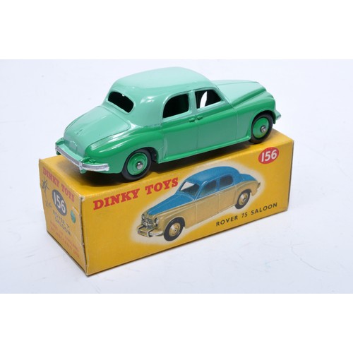 801 - Dinky No. 156 Rover 75 Saloon. Single issue is in two-tone green, with green hubs, as shown. Display... 