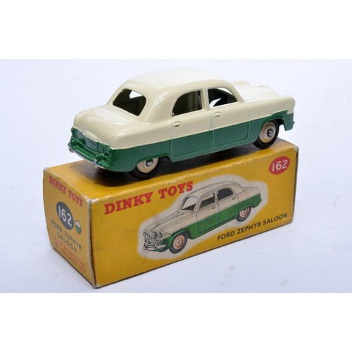 826 - Dinky No. 162 Ford Zephyr Saloon. Single issue is in two-tone cream and green, with cream hubs, as s... 