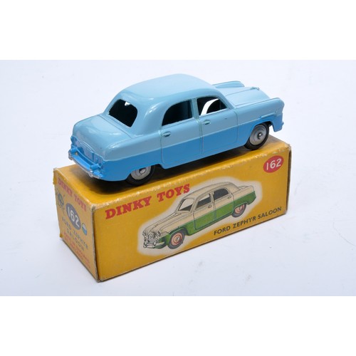 828 - Dinky No. 162 Ford Zephyr Saloon. Single issue is in two-tone blue, with grey hubs, as shown. Displa... 