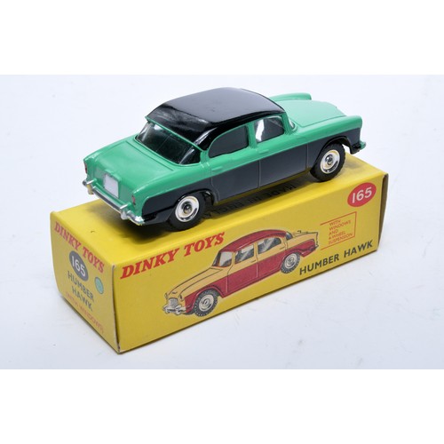 832 - Dinky No. 165 Humber Hawk. Single issue is in two-tone green and black, with chrome hubs, as shown. ... 