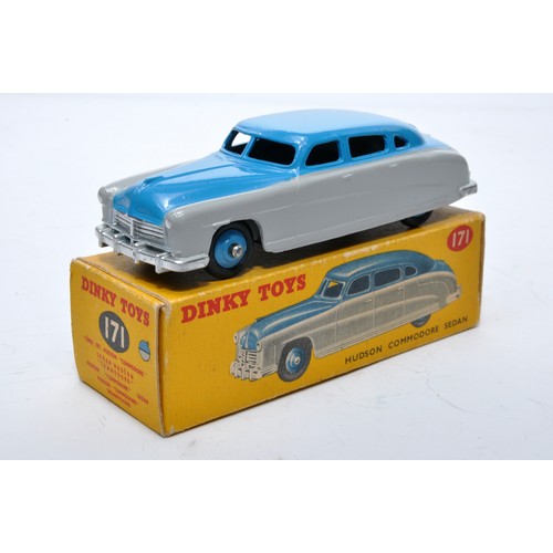 849 - Dinky No. 171 Hudson Commodore Sedan. Single issue is in two-tone grey and blue, with blue hubs, as ... 