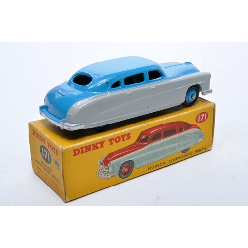 849 - Dinky No. 171 Hudson Commodore Sedan. Single issue is in two-tone grey and blue, with blue hubs, as ... 