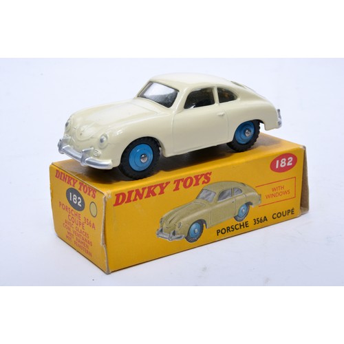 873 - Dinky No. 182 Porsche 356A Coupe. Single issue is in cream, with blue hubs, as shown. Displays gener... 