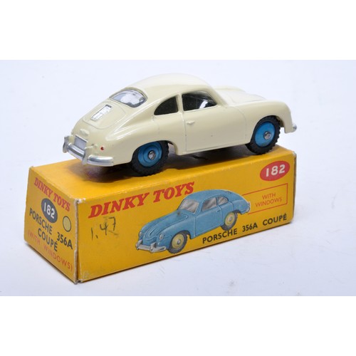 873 - Dinky No. 182 Porsche 356A Coupe. Single issue is in cream, with blue hubs, as shown. Displays gener... 