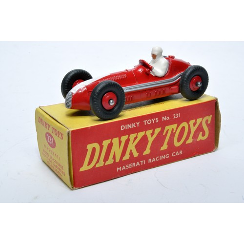 886 - Dinky No. 231 Maserati Racing Car. Single issue is in blue, RN9, with red hubs, as shown. Displays g... 