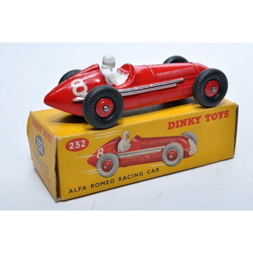 887 - Dinky No. 232 Alfa Romeo Racing Car. Single issue is in blue, RN8, with red hubs, as shown. Displays... 